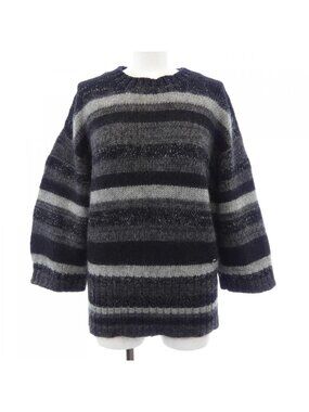 Chanel Knit Top Cashmere Black Gray Border
